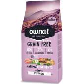 Натурална суха храна Ownat Grain Free Prime STERILIZED CAT - БЕЗ зърнени култури за кастрирани котки, с 80% качествено месо, пуйка и пиле